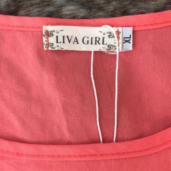 Liva Girl Sheer Coral Tank Top Size XL - Picture 6 of 7